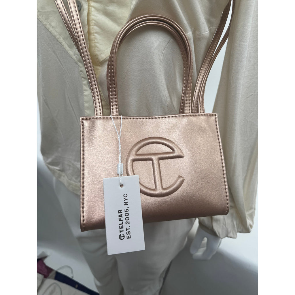 Telfar NWT Rose Gold Giftable Small Shopper Bag