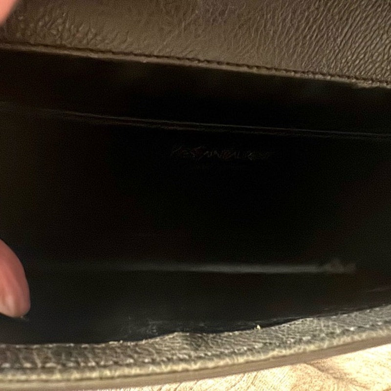 YSL Belle Du Jour grey clutch/ shoulder bag or cross body adding strap or chain