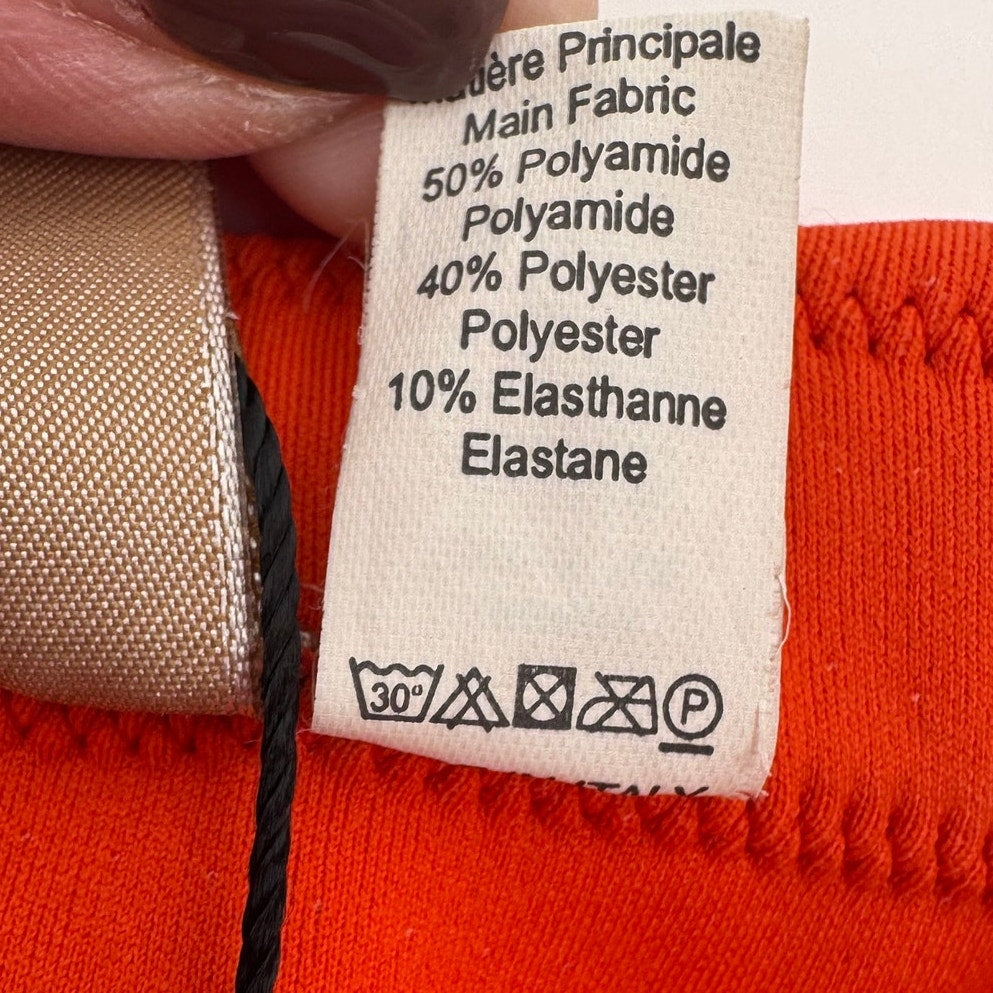 Lanvin NWOT Orange Draped Strapless Top FR 38 US 6
