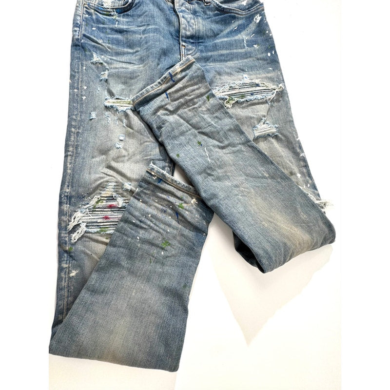 Mens AMIRI mx1 paint splatter light wash patch size 32 immaculate