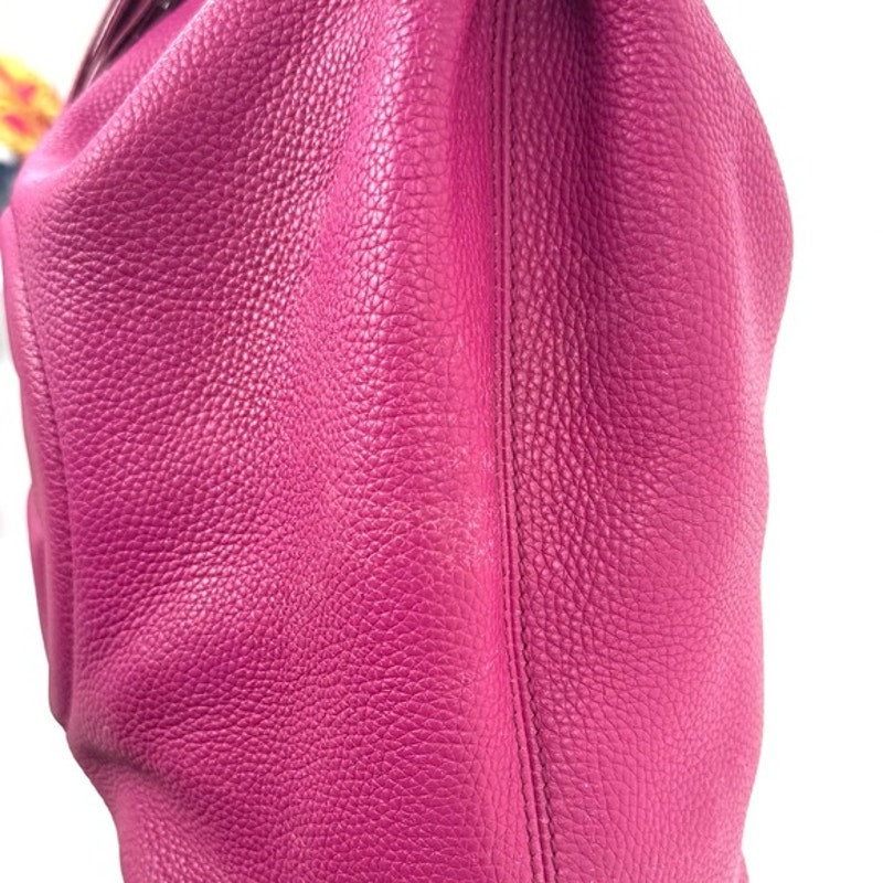 GUCCI Fuchsia Leather Soho w/tassel.Long strap and short strap/ 3 way bag.