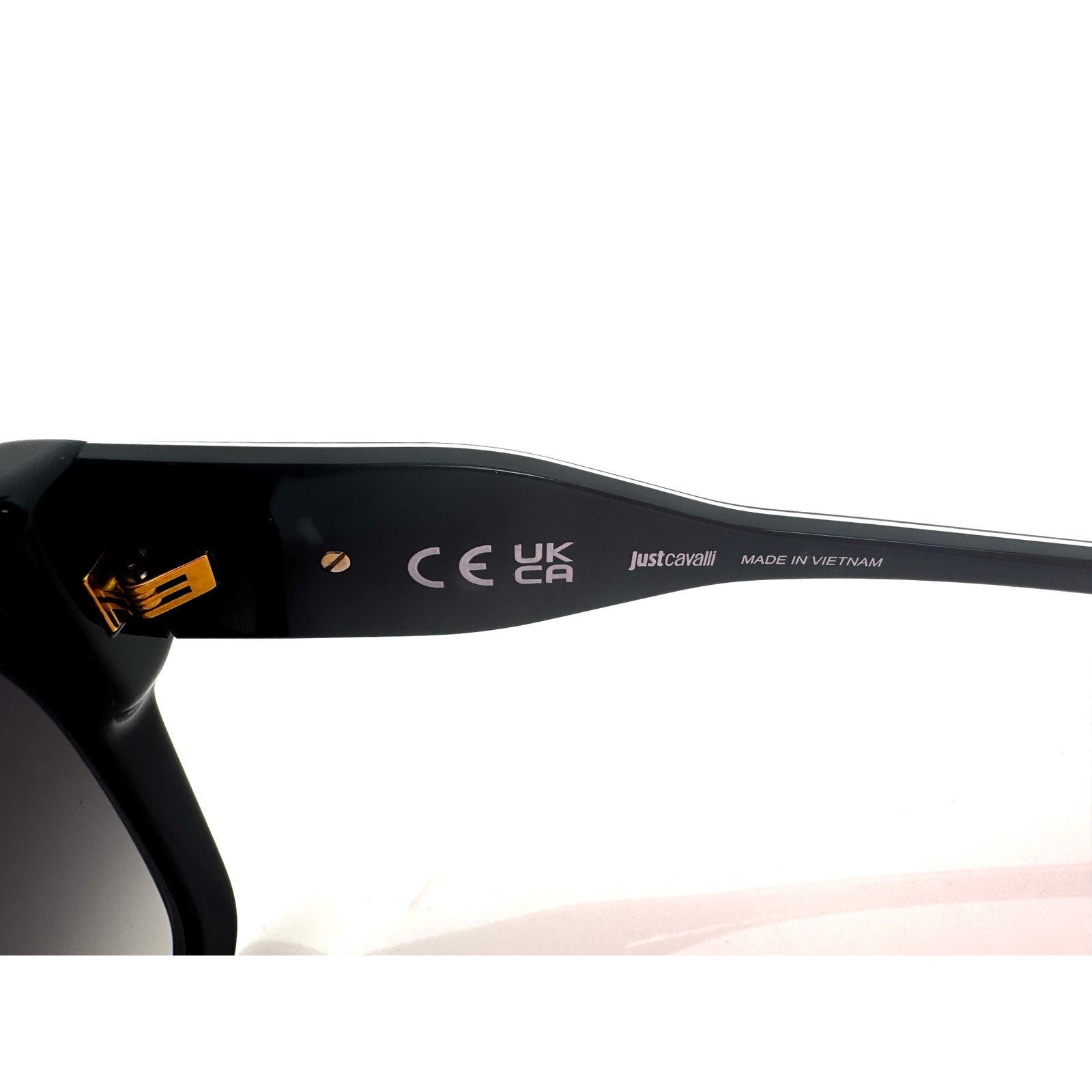 Just Cavalli NWOT Logo Plaque Reptile Arm SJC019K Oversized Limo Tint Sunglasses