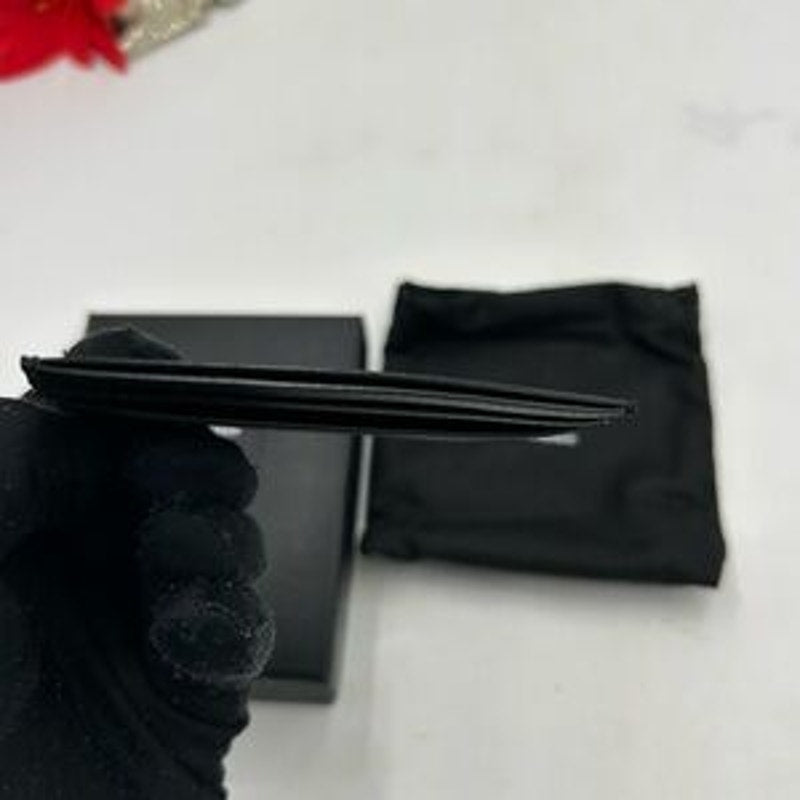 Saint Laurent Paris, credit card case in smooth black leather made in Italy