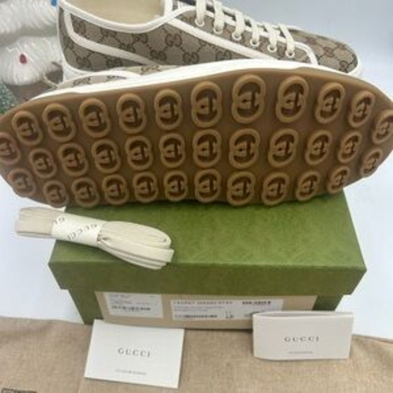 Gucci Brown GG Monogram low top platform Sneakers size 11 made in Italy