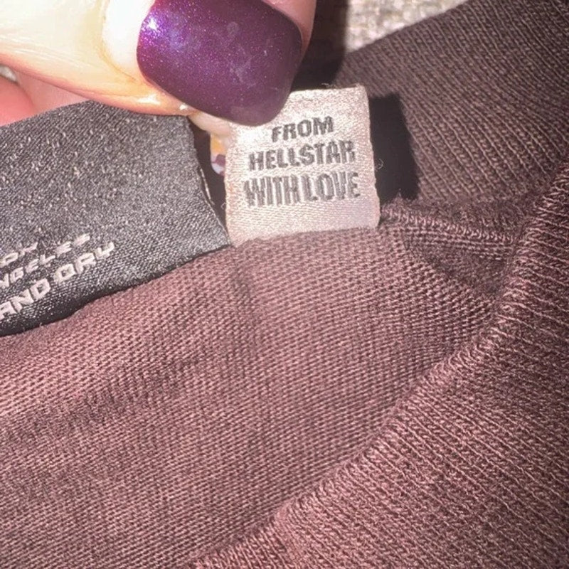 Hellstar Size Large NWOT’s maroon and white graphic T ..oversized heavyweight