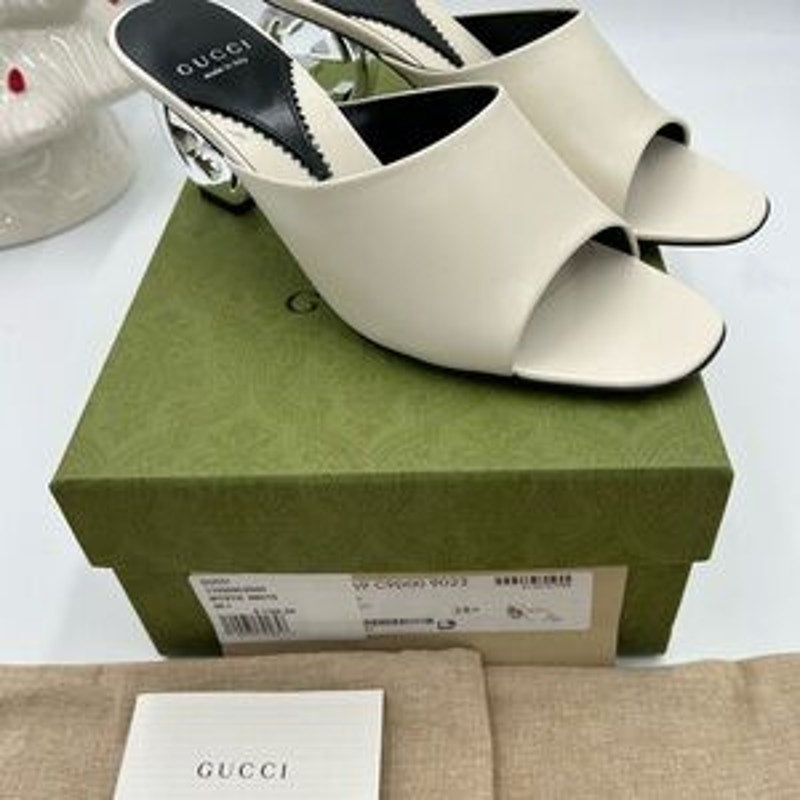 Women's Gucci interlocking G leather sandals size 38.5 made in Italy