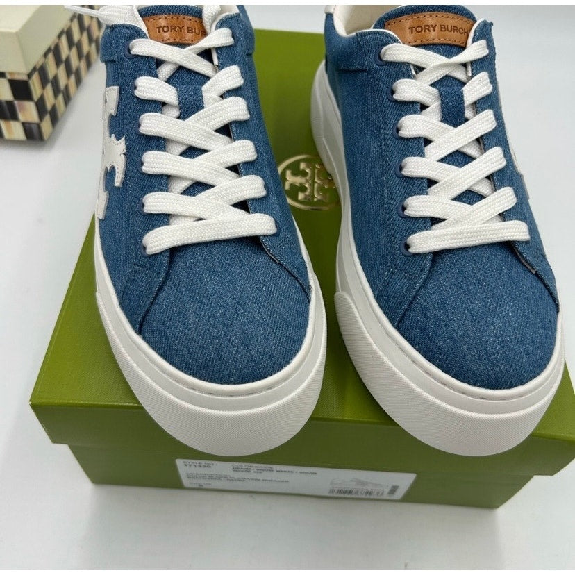 Women's Tory Burch platform denim sneakers size 8 US