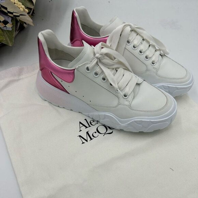 Women’s Alexander McQueen low top metallic sneaker size 38 made in Italy