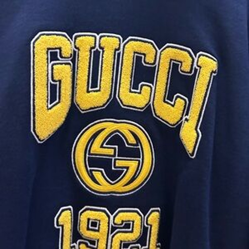 Men's Gucci embroidered logo jersey cotton hoodie, size XXL made in Italy NWT