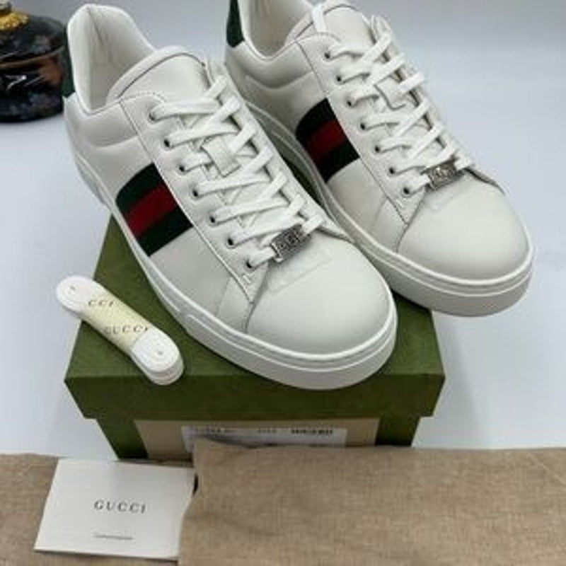 Women's Gucci, ace leather, web stripe sneakers size 40 made in Italy