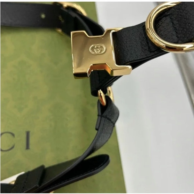Gucci demetra , extra large leather dog harness made in Italy