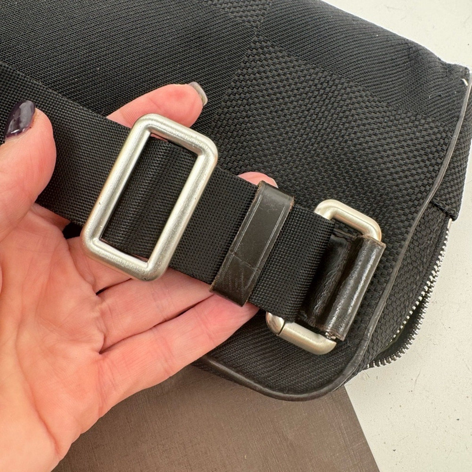 LV Black Damier Ebene Geronimos Cross Body Fanny Pack Bum Bag- READ DESCRIPTION