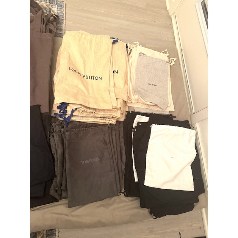 Luxury Designer Dust Bag Lot LV Dior Chanel Gucci Prada YSL Celine Hermes 196 Pc