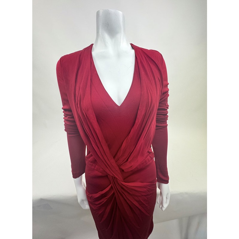 Gucci NWOT Red Gathered Dress Size XL Fits US 8/10 Made in Italy