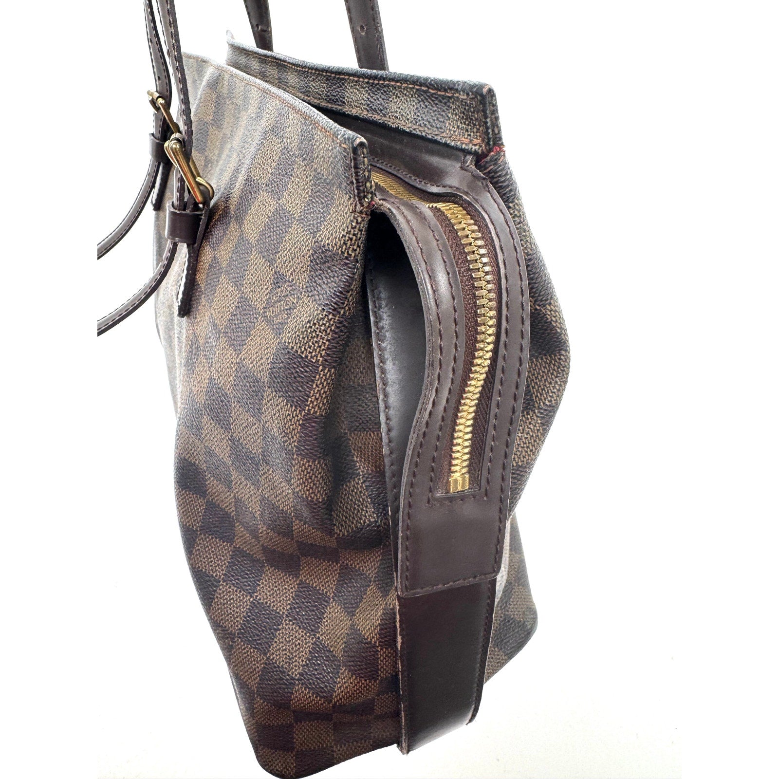 Louis Vuitton Brown Damier Ebene Chelsea Coated Canvas Top Zip Tote Bag