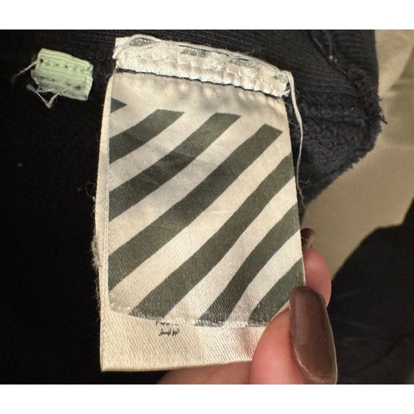 Men's OFF-WHITE × Champion Black Size M Rare Collab Rubber Arrow Hoodie