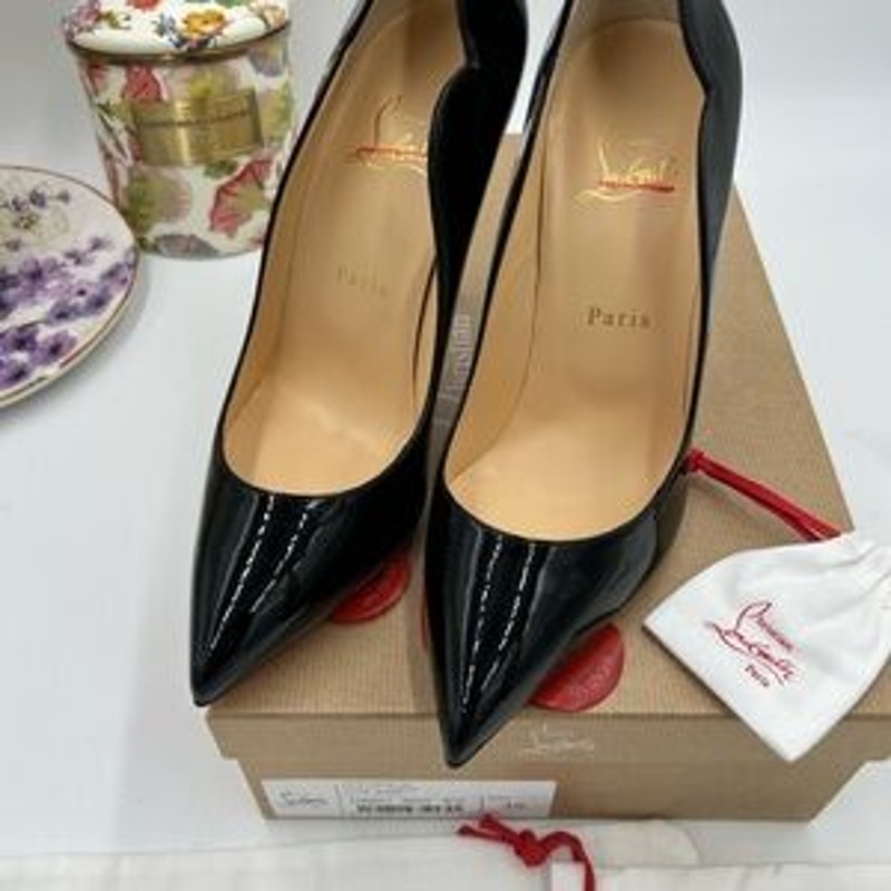 Women's Christian Louboutin hot chick 100 patent leather pumps size 39