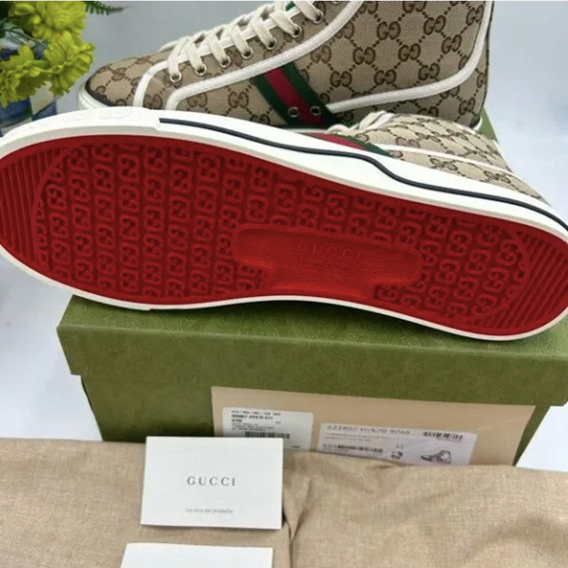 Men's Gucci tennis 1977 high top sneakers size 11 made in Italy