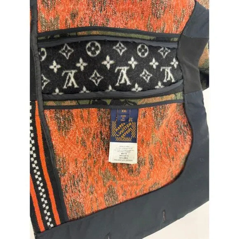 Louis Vuitton Monogram Bull Jacquard Knit Vest Turquoise Buttons XXL