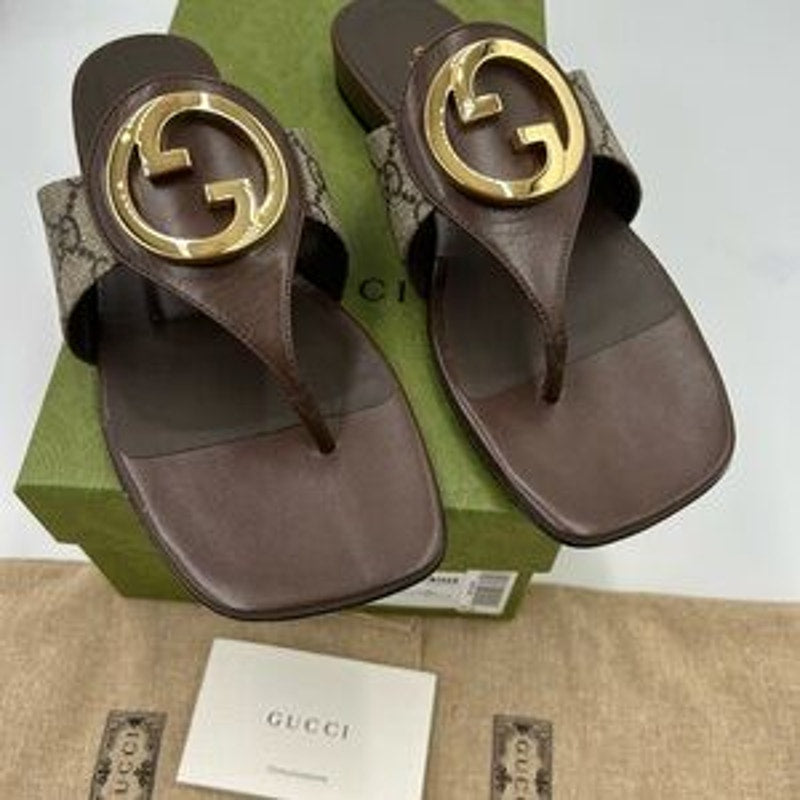 Women's Gucci, Blondie, thong sandals, GG Supreme size 37.5 made in Italy