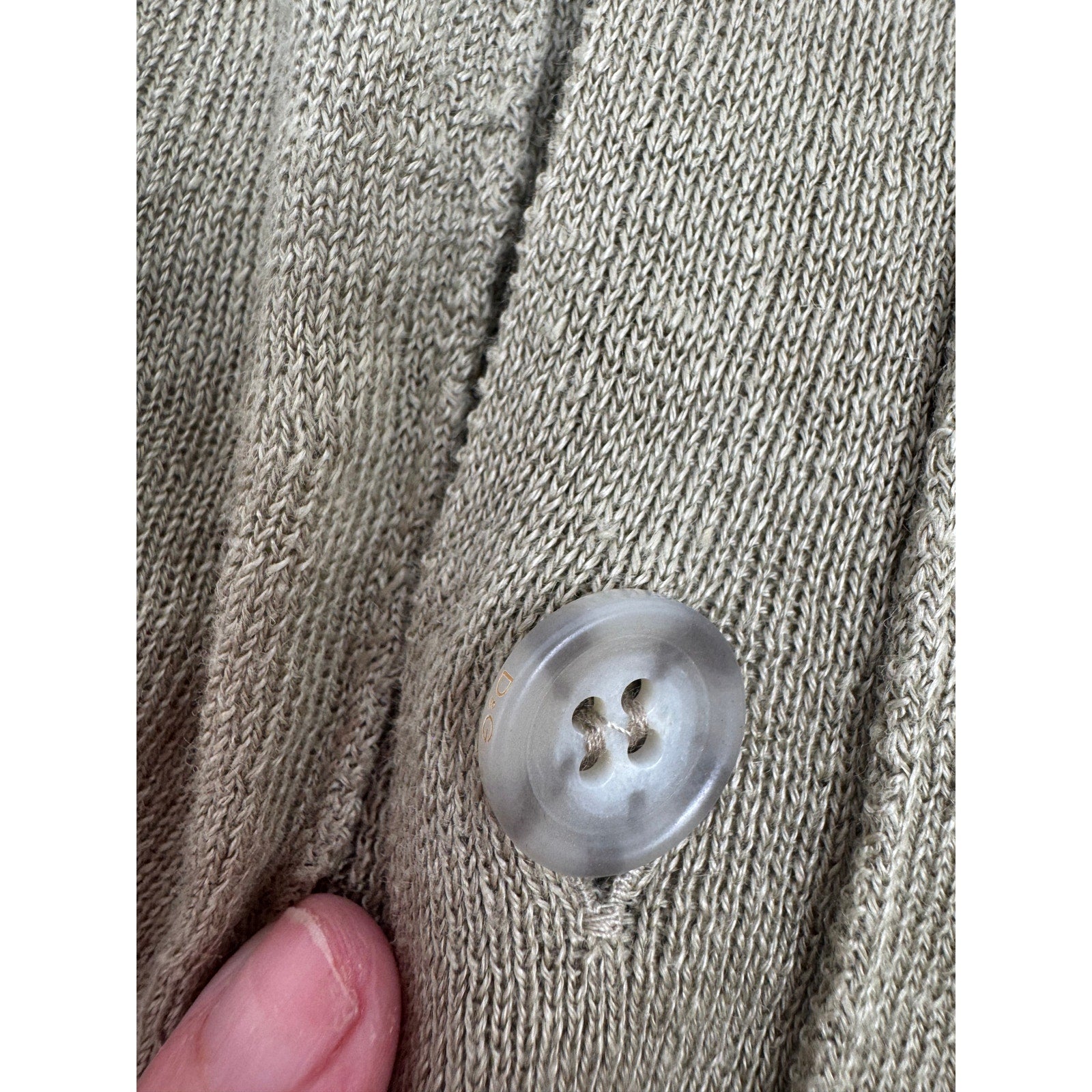 Dolce & Gabbana D&G Beige Tan 100% Linen Button Front Cardigan Size 52