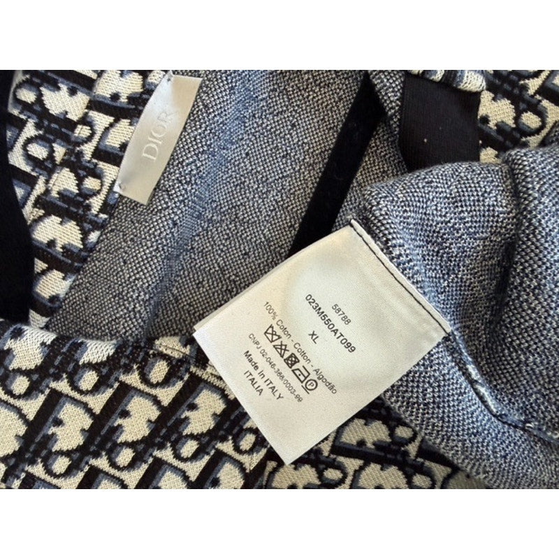 Men's Dior Oblique Jacquard All-Over Woven Button-Up Long Sleeve Shirt Size XL