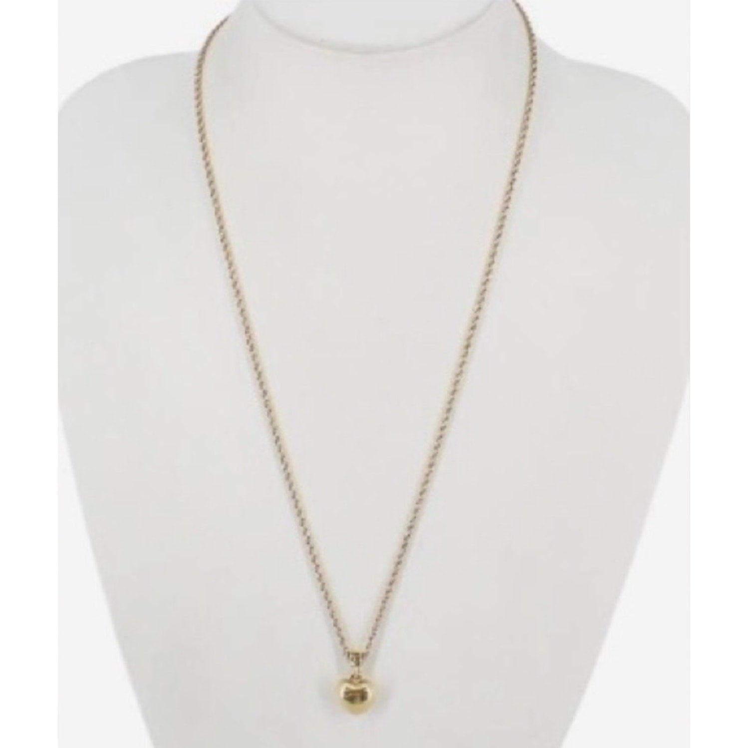 Givenchy lovely long Vintage Gold plated heart Necklace..w/branded clasp detail