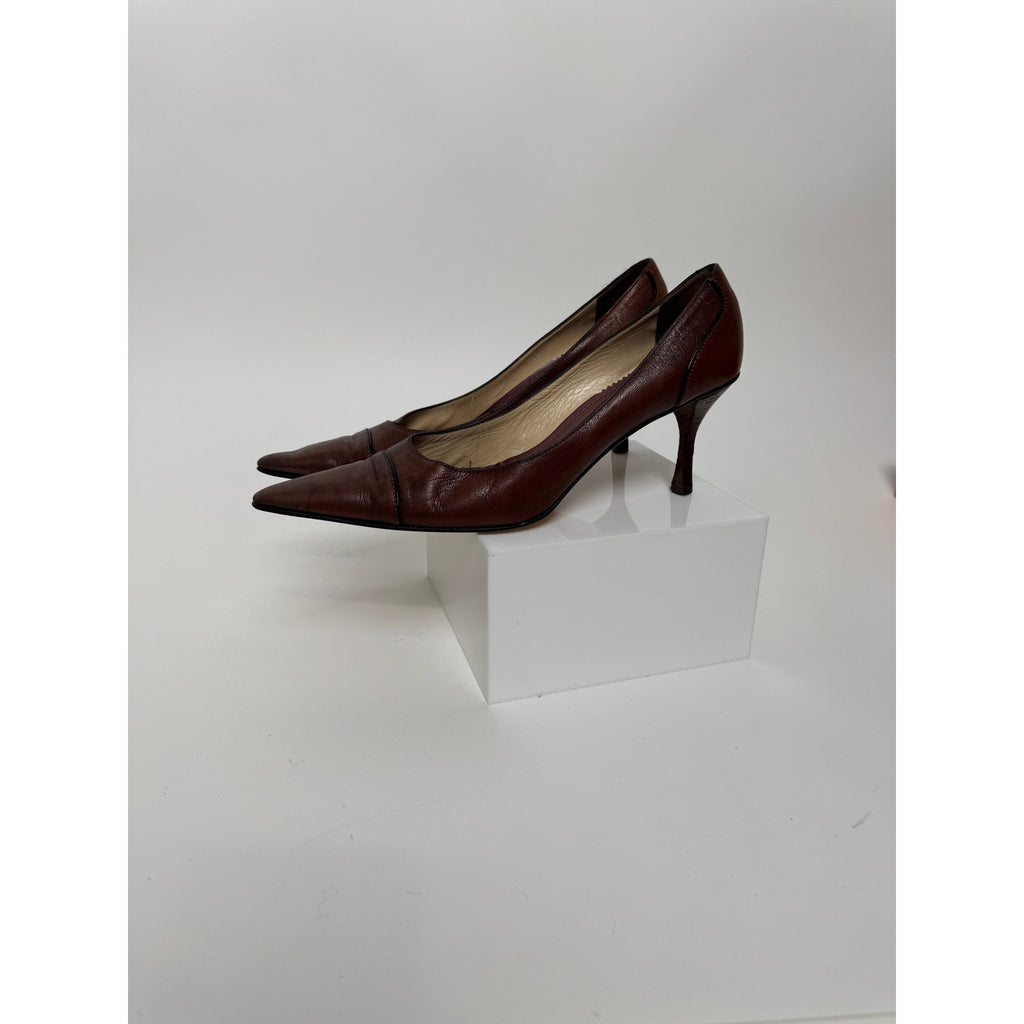 Gucci Brown Leather Pump Heels Size 11