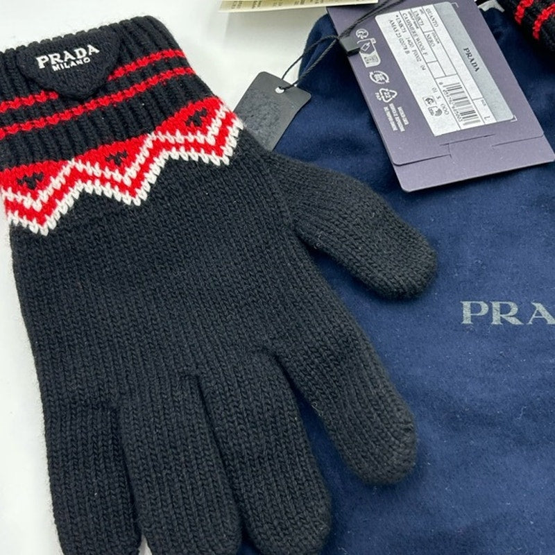 Unisex Prada wool/cashmere knit gloves size large made in Italy