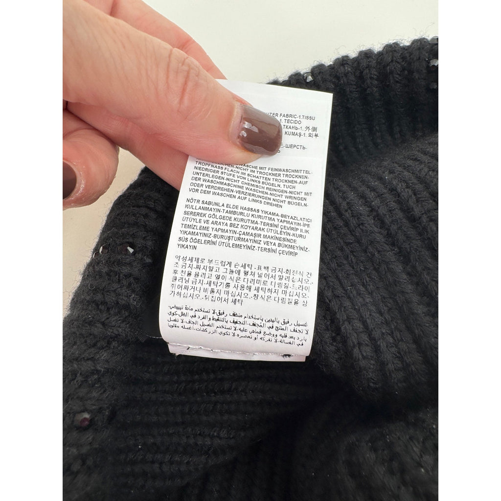 Men's Versace x Swarovski Crystal Black Knit Beanie – Retail $1,200