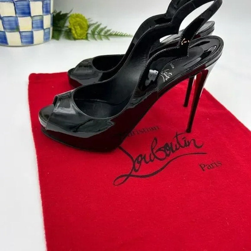Women’s Christian Louboutin hot chick 120 patent leather heels size 40.5