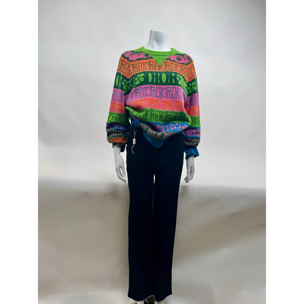Men's Dior x Stussy Collab Wool Sweater – Oversized Size M Fits Like L
