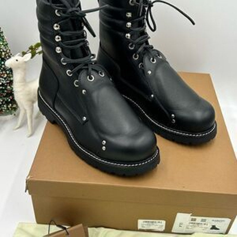 Men’s Burberry, leather lace guard ankle boots size 45 made in Italy