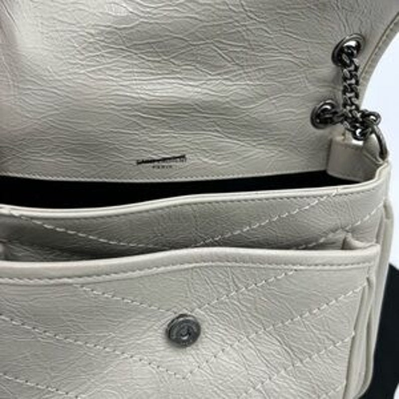 Women's Saint Laurent Ysl NIKI BABY shoulder bag in vintage crinkled leather