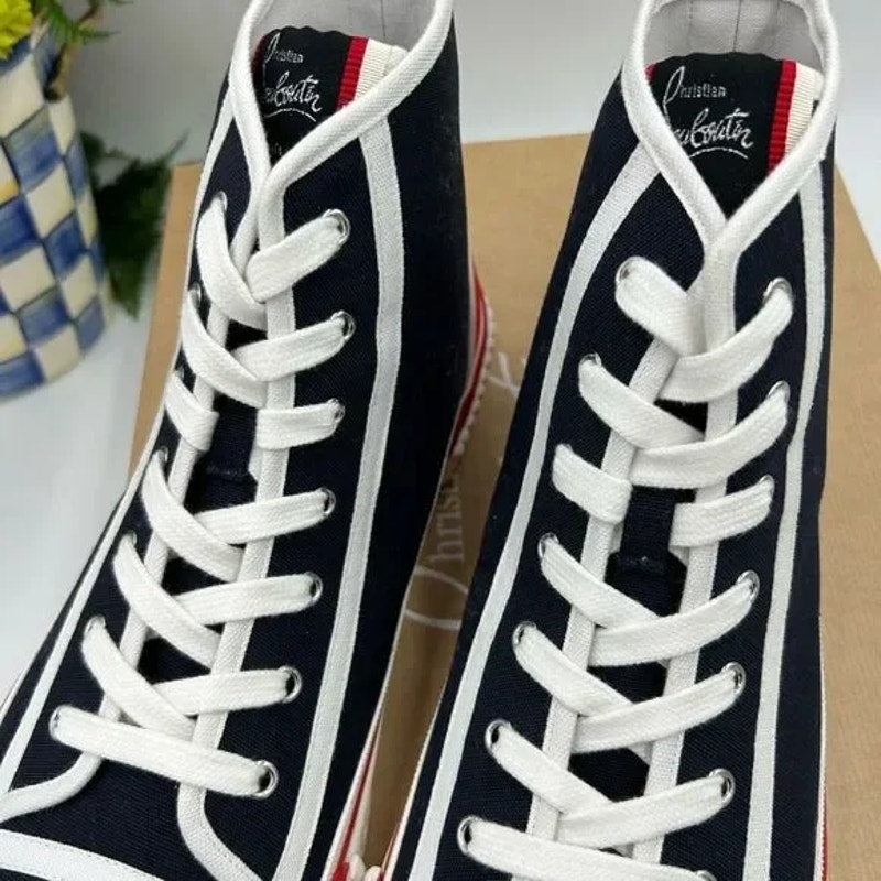 Men's Christian Louboutin, Pedro flat high top sneakers size 44