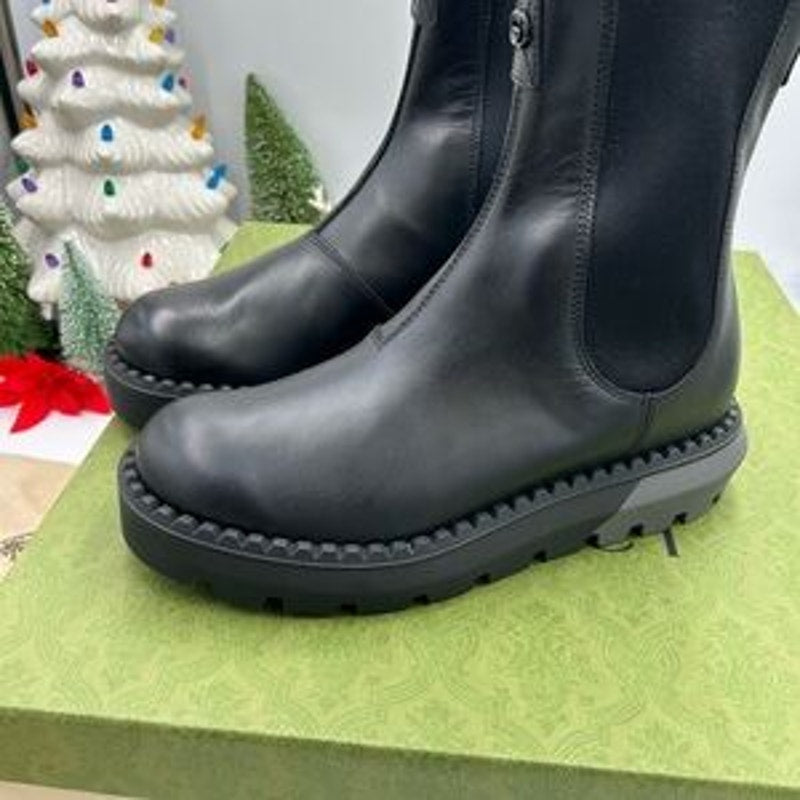 Gucci men's leather Chelsea boots size 7 fits 8 US made in Italy