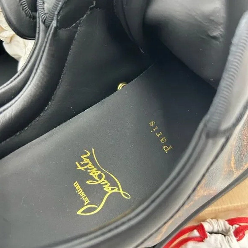 Men's Christian Louboutin, Louis Jr, spikes Orlato flat sneakers size 42 Italy