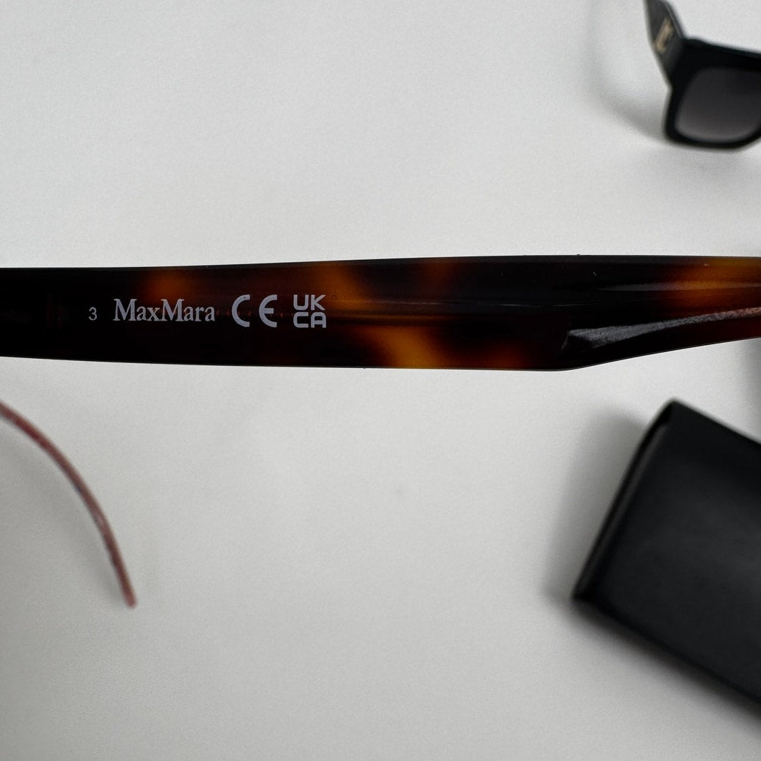 Women's Max Mara NWOT Edna Brown Tortoise Oversized Frame Sunglasses