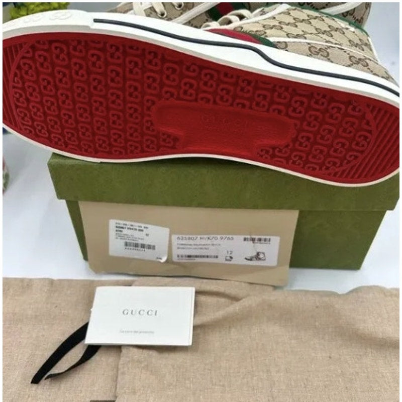 Men's Gucci 1977 tennis high top sneakers size 12 made in Italy