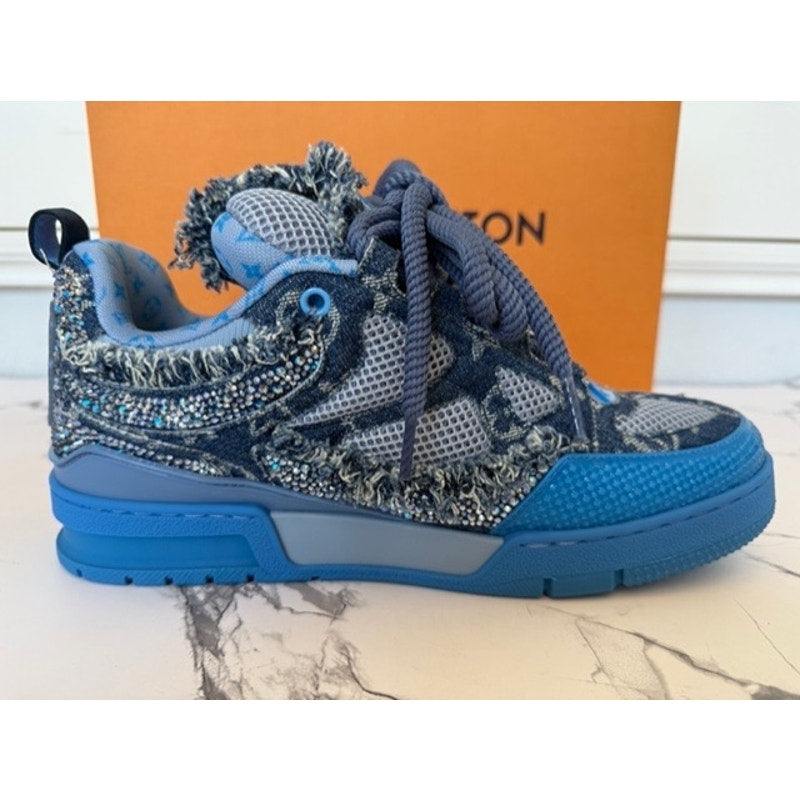 Louis Vuitton Blue Swarovski Monogram Skate Trainers – Men’s LV 8.5 / US 9.5