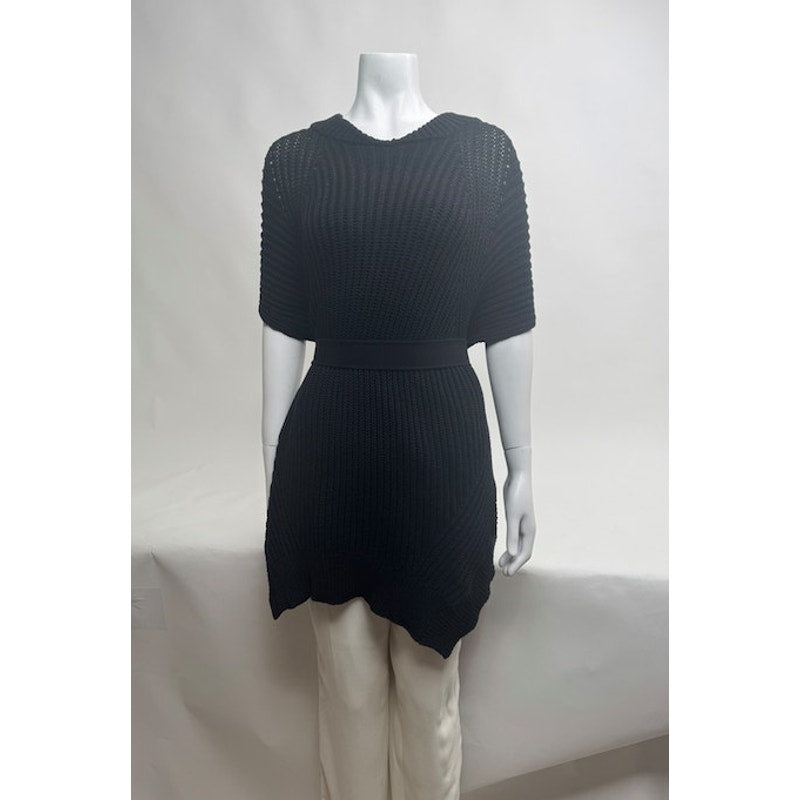 Alexander Wang NWT Black Asymmetrical Knit Mini Dress Sweater Size S