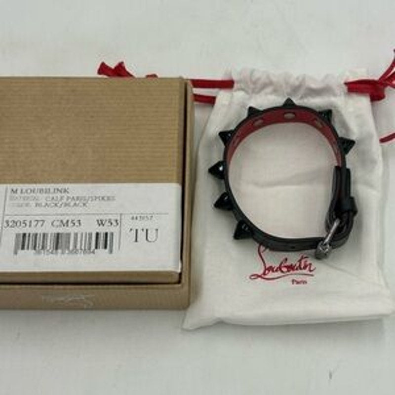 Christian Louboutin Loubilink calf leather Black Studded Bracelet