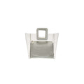 Staud Shirley Large Clear PVC Tote Bag White Leather Trim Top Handle Pouch