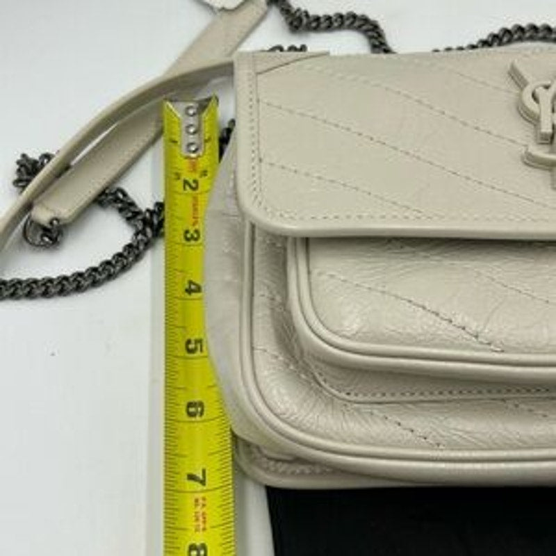 Women's Saint Laurent Ysl NIKI BABY shoulder bag in vintage crinkled leather