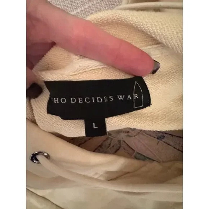 Men's Who Decides War by EV Bravado Embroidered Printed Oversized Hoodie Size L