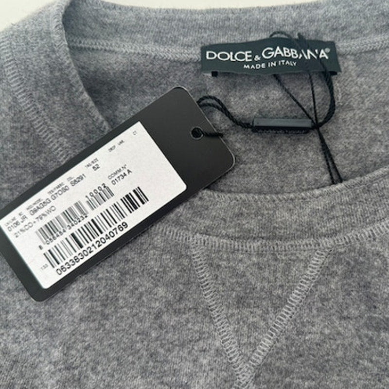 Dolce & Gabbana D&G NWT Men's Gray Wool Blend Sweater IT 52 Made in Italy