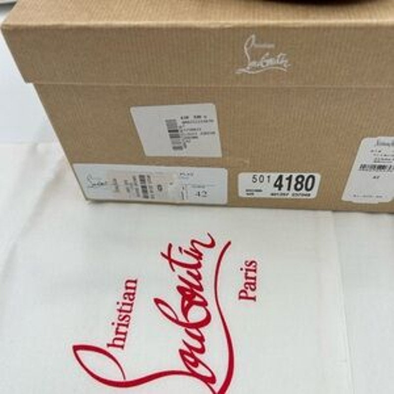 Men's Christian Louboutin leopard affect low top sneakers size 42 made in Italy