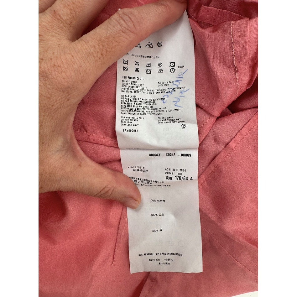 Prada NWT 100% Silk Pink Ruffle Sleeve Blouse Top IT 42 US 6-8 Made in Italy