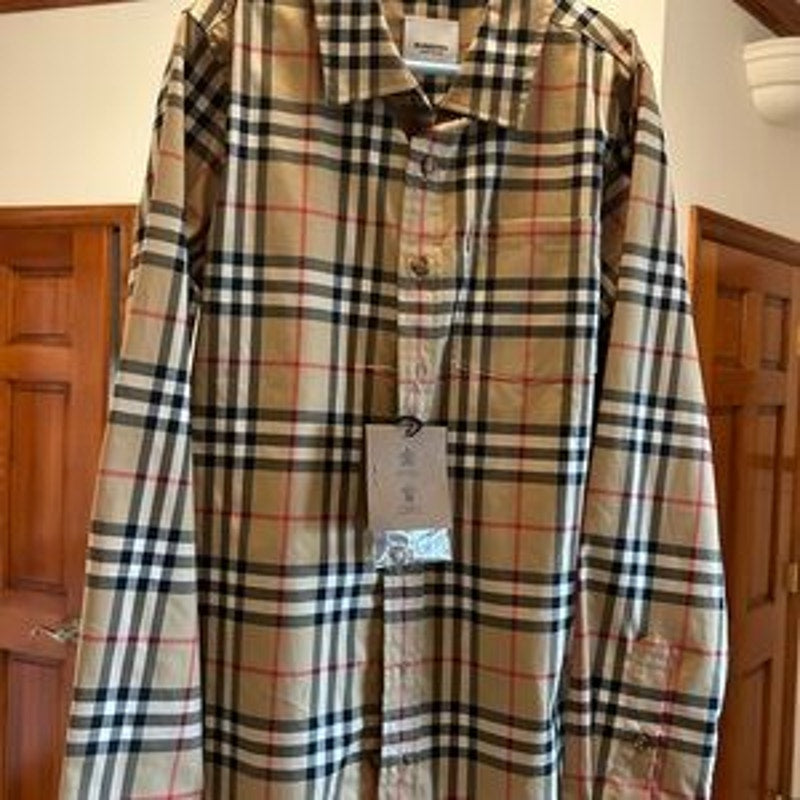 Boys Burberry classic check long sleeve cotton twill shirt, 12 year-old – 152 cm