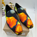 Men's Christian Louboutin, dandy chick roses, satin loafers size 46 made Italy